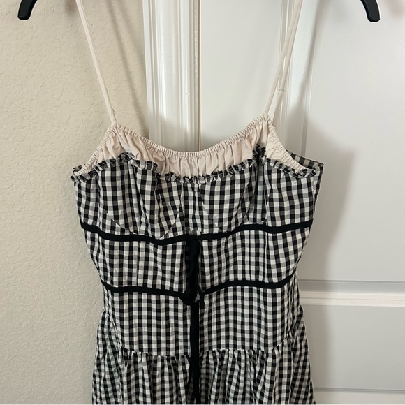 For Love & Lemons Georgia Gingham Midi Dress in Black - Picture 9 of 11